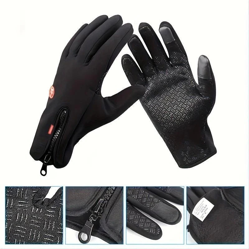 Outdoor Winter Gloves, Touchscreen and Windproof Full-Finger Gloves for Sports, Travel, and Daily Activities
