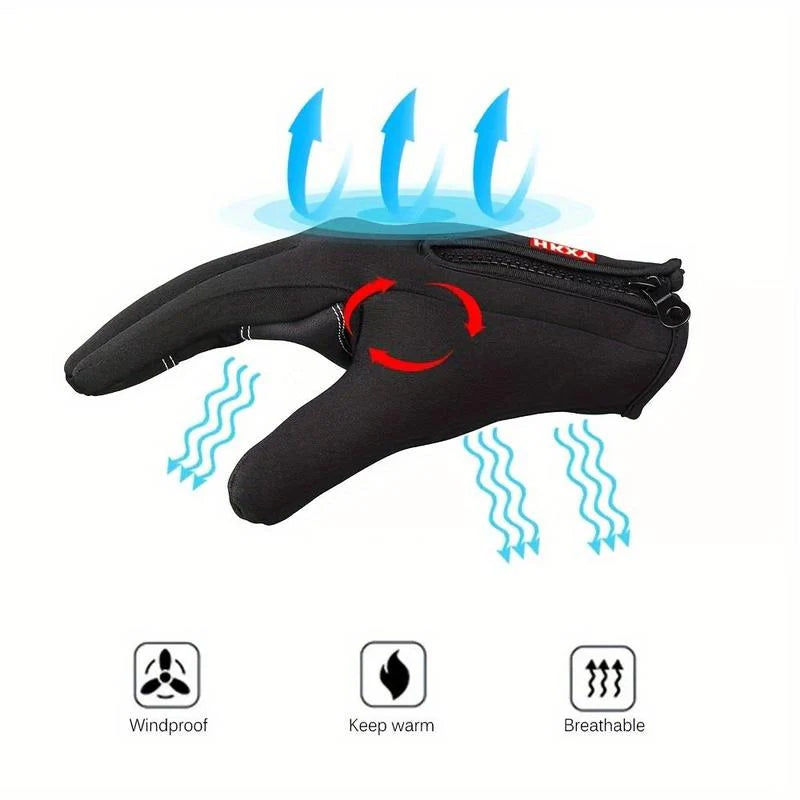 Outdoor Winter Gloves, Touchscreen and Windproof Full-Finger Gloves for Sports, Travel, and Daily Activities