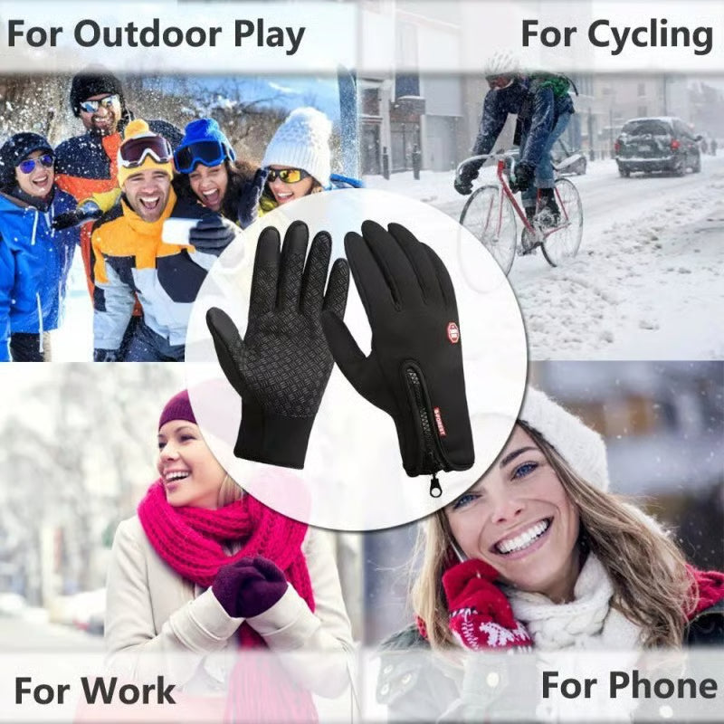 Outdoor Winter Gloves, Touchscreen and Windproof Full-Finger Gloves for Sports, Travel, and Daily Activities