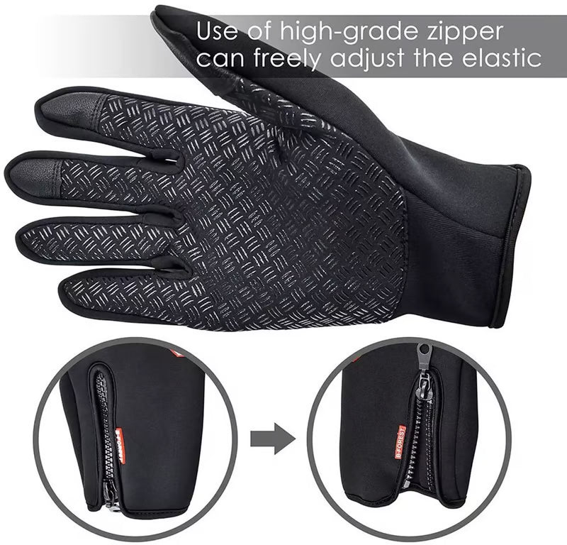 Outdoor Winter Gloves, Touchscreen and Windproof Full-Finger Gloves for Sports, Travel, and Daily Activities